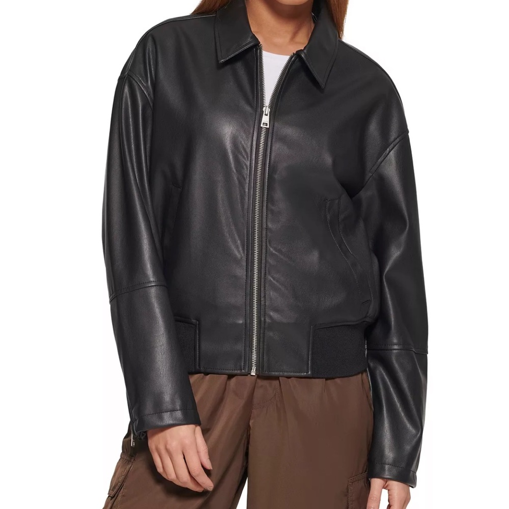 Women's Faux Leather
Lightweight Bomber Jacket